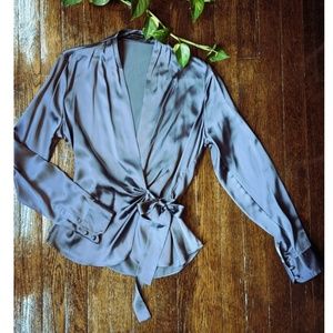 The Limited 100% silk wrap blouse size S